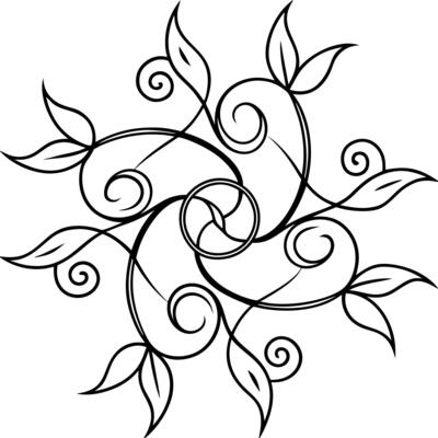 swirls and vines, illustration line art