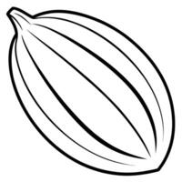 3d rendering of dynamic cacao with silhouette beautiful line art, illustration line art vector