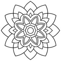 coloring pages for kids, bold line art, a mandala composed of concentric circles with interlocking vector