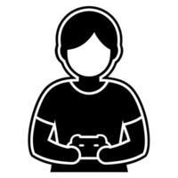 an image of gaming silhouette with a white background, illustration line art vector
