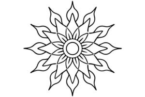 a mandala with a tribal sun motif, using bold lines and warm colors to represent energy and vector