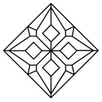 coloring pages for kids, bold line art, interlocking diamonds with intricate geometric patterns, vector