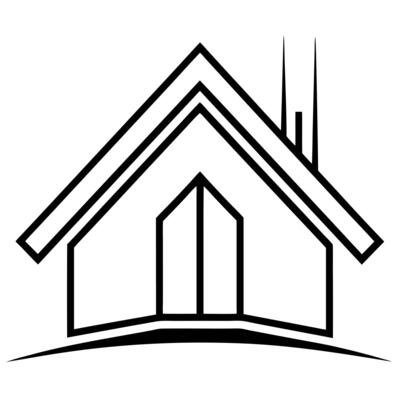 illustration art of a bright home logo with isolated background, illustration line art