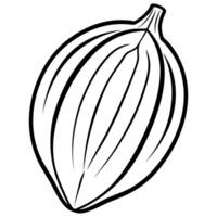 3d rendering of dynamic cacao with silhouette beautiful line art, illustration line art vector