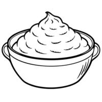 creamy mashed potatoes serving buttery comforting homemade side dish, texture, smooth, whipped, vector