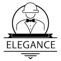a minimalist logo for a waiter company called elegance where quality service is highlighted, vector