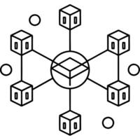 distributed systems, illustration line art vector
