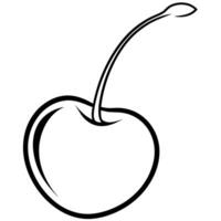 3d rendering of dynamic cherry with silhouette beautiful line art, illustration line art vector
