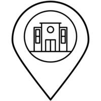 location icon , illustration line art vector