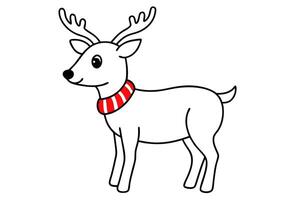 a baby clumsy reindeer with small antlers on its head and long thin legs it has a red nose it has a vector