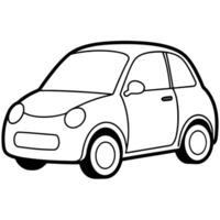 a compact city car with simple, rounded lines, perfect for urban mobility front view with smooth vector