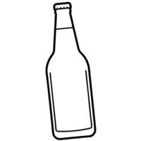 beer bottle, illustration line art vector