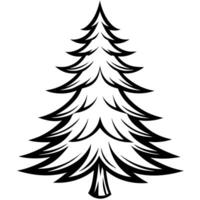 3d rendering of dynamic fir-tree silhouette beautiful line art, illustration line art vector