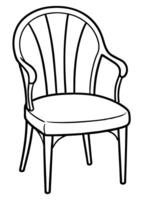 a coloring page of an chaise with no color just black lines, illustration line art vector