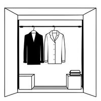 checkroom, illustration line art vector