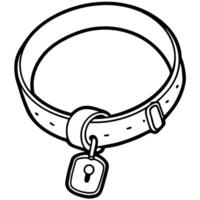 choker with a lock on it, illustration line art vector