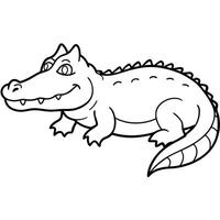 dwarf crocodile outline a dwarf crocodile resting with its jaws closed and rough skin texture, vector