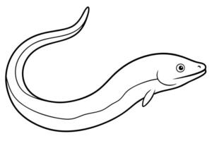 eel vertical position the eel orients its body vertically, with its head up or down, often vector