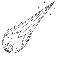 meteor, illustration line art vector