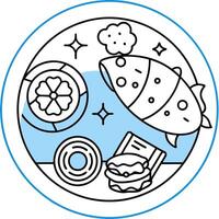 intermittent fasting low carb hight fats diet concept flat lay, healthy food salmon fish, bacon vector