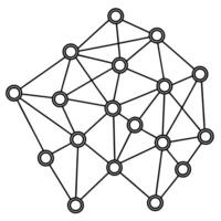 network with points, illustration line art vector