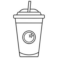 starbucks cup on a white background, illustration line art vector