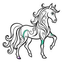 design a stylized horse illustration composed of intricate, flowing lines and organic shapes the vector