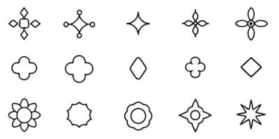 set of 16 defarent ornaments line art, borders, ornaments illustration, white background, vector