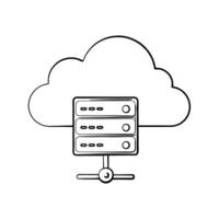 web hosting icon, illustration line art vector
