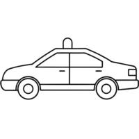 show a simple line art of apolice car no shading, high contrast, illustration it must have vector