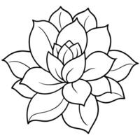 a 2d coloring book page of flowing flowers no color white background, illustration line art vector