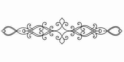 elegant hand-drawn 100 perfect mirrored symmetrical moroccan ornament text divider, swirls, single vector