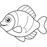 a coloring page of an orange roughy with no color just black lines, illustration line art vector