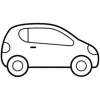 a compact city car with simple, rounded lines, perfect for urban mobility front view with smooth vector