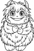 anime style, more details, well-drawn, a fuzzy monster with big, floppy ears and a warm smile he vector