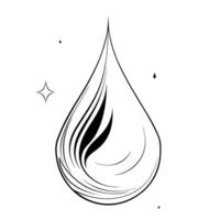 paint drop, illustration line art vector