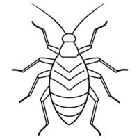 a coloring page of an aphid with no color just black lines, illustration line art vector