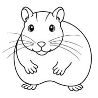 hamster, illustration line art vector