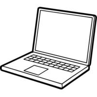 laptop, illustration line art vector