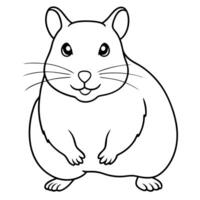 hamster line art, illustration line art vector