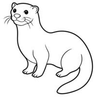 river otter coloring page, illustration line art vector