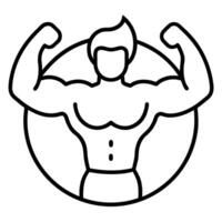 workout icon, illustration line art vector