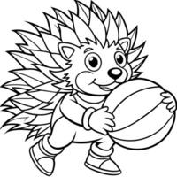 cartoon anime cute style, animalhuman, cute porcupine in a spiky superhero suit with a shield, vector