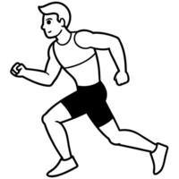 a simple athlete character running, isolated on white background, sharp focus, high-resolution, vector