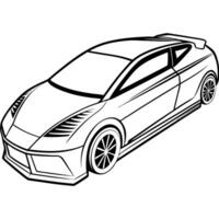 the silhouette of a futuristic business class car, illustration line art vector