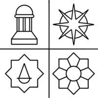 4 different light icon, illustration line art vector