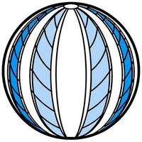 a blue ball with no background, illustration line art vector