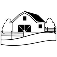 silhouette of ranch, illustration line art vector