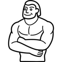 clay sculpture of a human figure the sculpture is of a standing person with a robust build, arms vector