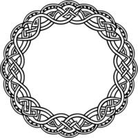 celtic circle frames vintage round border frames with celtic knots, knotted braid ornaments vector